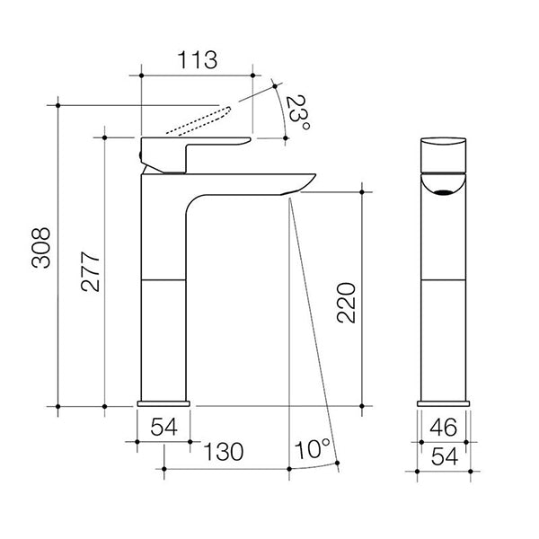 Caroma Contura Tower Basin Mixer - Matte Black by Caroma - The Blue Space
