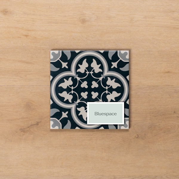 Airlie Dark Blue Matt Cushioned Edge Porcelain Tile 200x200mm - The Blue Space