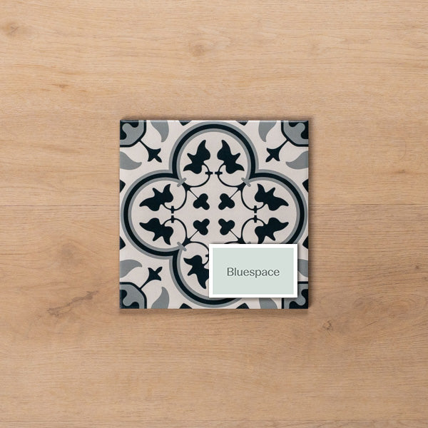 Airlie Mid Blue Matt Cushioned Edge Porcelain Tile 200x200mm - The Blue Space