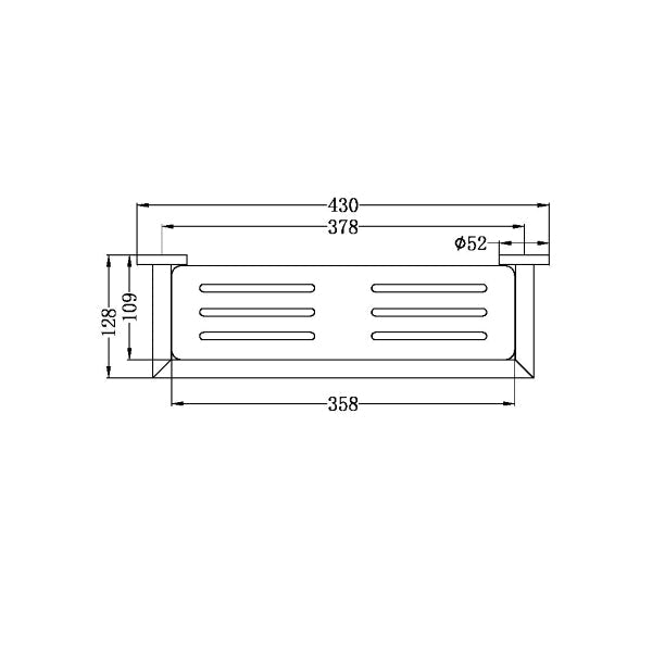 Technical Drawing: Nero Dolce Metal Shelf Chrome