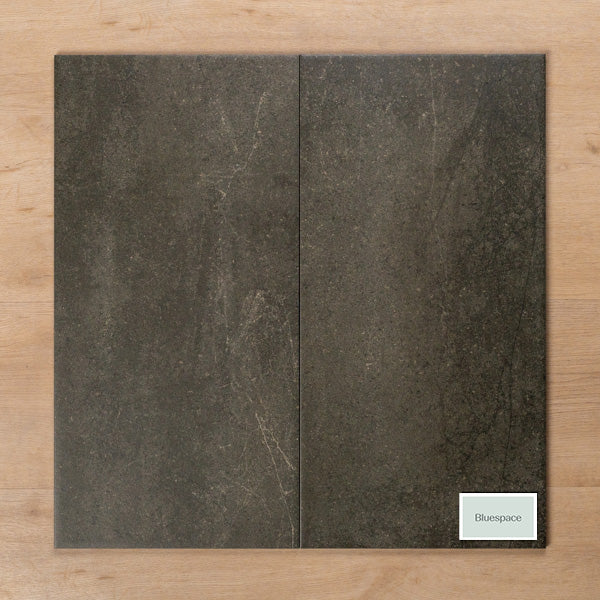 Burleigh Charcoal Matt Cushioned Edge Porcelain Tile 300x600mm Double - The Blue Space