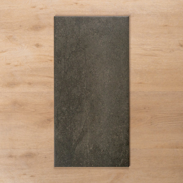 Burleigh Charcoal Matt Cushioned Edge Porcelain Tile 300x600mm - The Blue Space