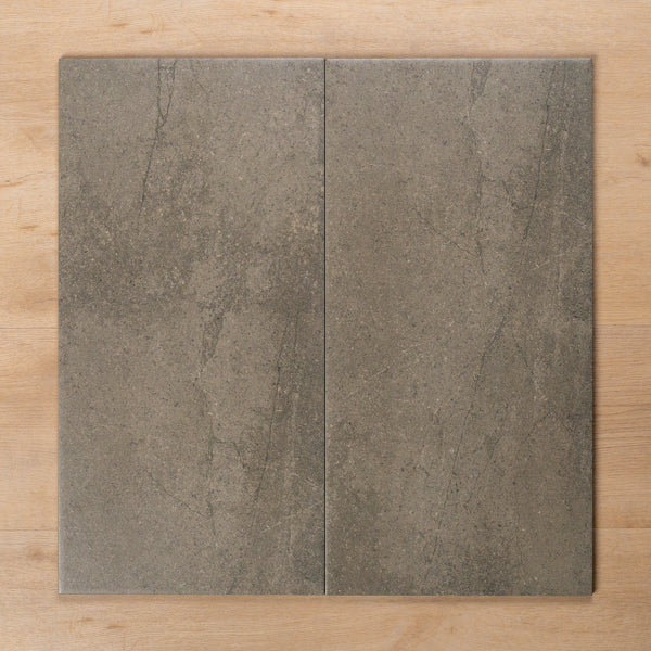 Burleigh Grey Matt Cushioned Edge Porcelain Tile 300x600mm Double - The Blue Space