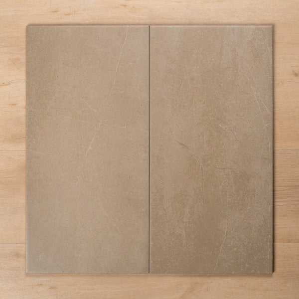 Burleigh Latte Matt Cushioned Edge Porcelain Tile 300x600mm Double - The Blue Space