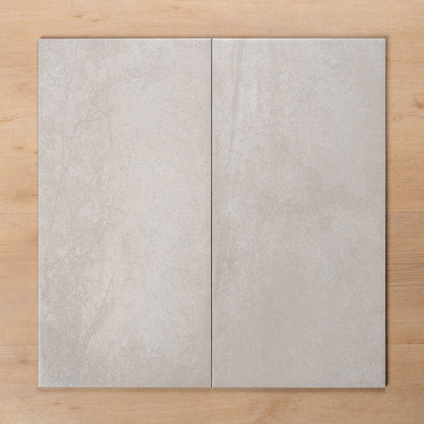 Burleigh Silver Matt Cushioned Edge Porcelain Tile 300x600mm Double - The Blue Space