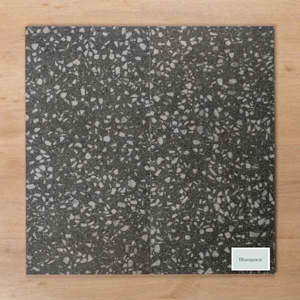 Island Terrazzo Charcoal Matt P4 Porcelain Tile 300x600mm Double - The Blue Space