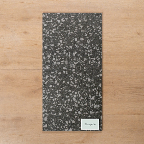 Island Terrazzo Charcoal Matt P4 Porcelain Tile 300x600mm - The Blue Space
