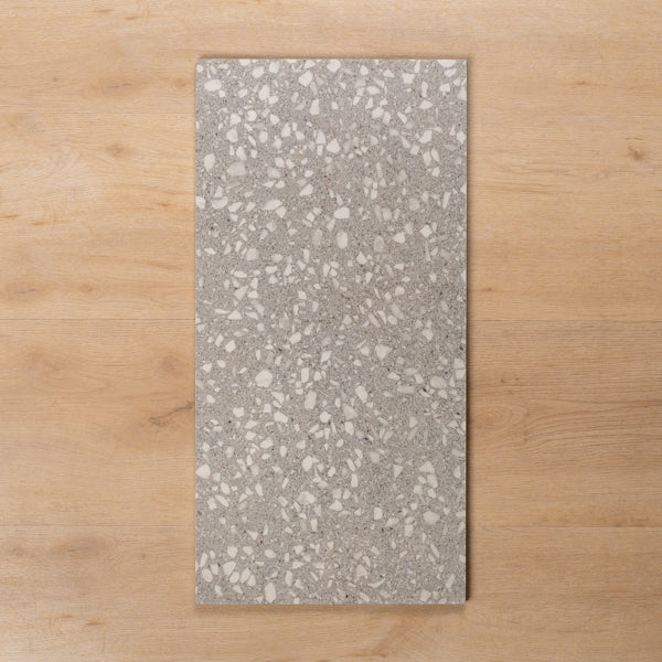 Island Terrazzo Grey Matt P4 Porcelain Tile 300x600mm - The Blue Space