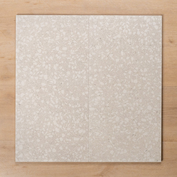 Island Terrazzo White Matt P4 Porcelain Tile 300x600mm Double - The Blue Space