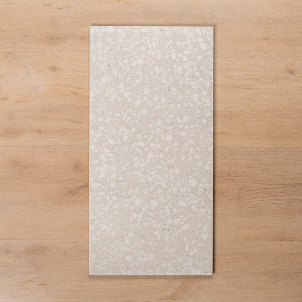 Island Terrazzo White Matt P4 Porcelain Tile 300x600mm - The Blue Space