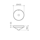 Clark Round Inset Basin 400mm - dimensions