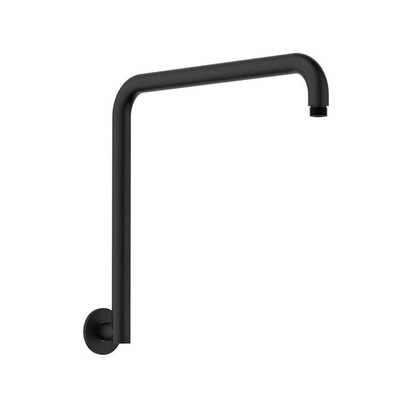 Clark Upswept Wall Shower Arm 400mm - Matte Black - The Blue Space