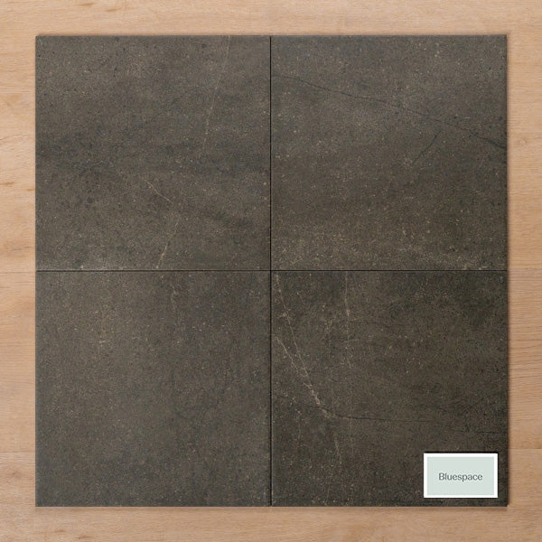 Burleigh Charcoal Matt Cushioned Edge Porcelain Tile 300x300mm Straight Pattern - The Blue Space