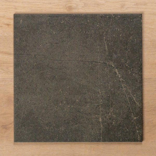 Burleigh Charcoal Matt Cushioned Edge Porcelain Tile 300x300mm - The Blue Space
