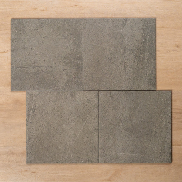 Burleigh Grey Matt Cushioned Edge Porcelain Tile 300x300mm Offset Pattern - The Blue Space