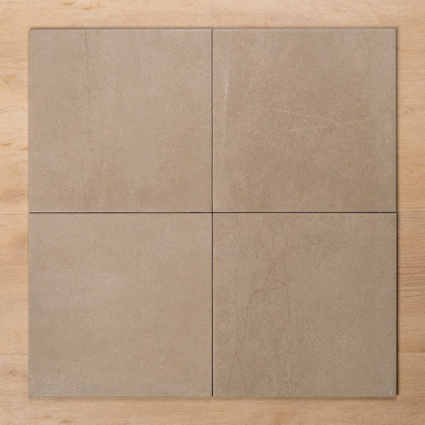 Burleigh Latte Matt Cushioned Edge Porcelain Tile 300x300mm Straight Pattern - The Blue Space