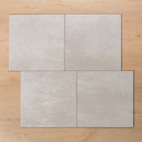 Burleigh Silver Matt Cushioned Edge Porcelain Tile 300x300mm Offset Pattern - The Blue Space