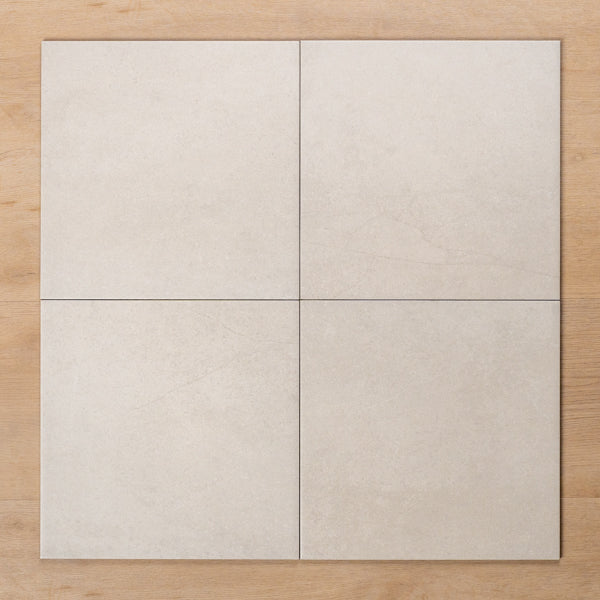 Burleigh White Matt Cushioned Edge Porcelain Tile 300x300mm Straight Pattern - The Blue Space