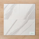 Perisher White Marble Matt Rectified Ceramic Floor Tile 300x300mm Straight Pattern - The Blue Space