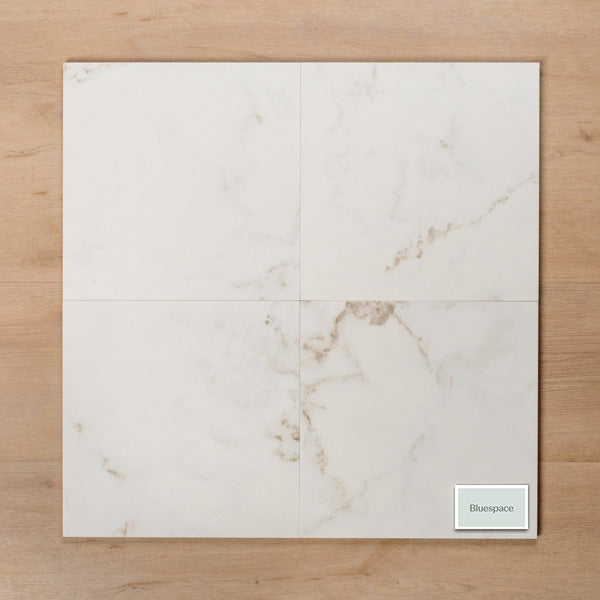 Discovery Calacatta Gold Matt Rectified Ceramic Tile 300x300mm Straight Pattern - The Blue Space