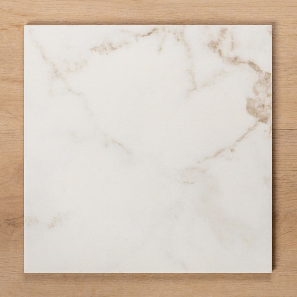 Discovery Calacatta Gold Matt Rectified Ceramic Tile 300x300mm - The Blue Space