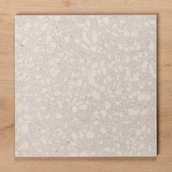 Island Terrazzo White Matt P4 Porcelain Tile 300x300mm - The Blue Space