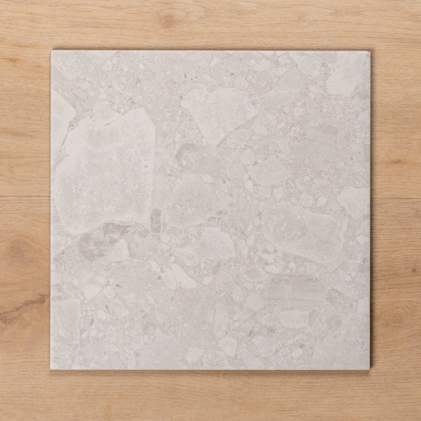 Southside White Terrazzo Matt P3 Porcelain Tile 300x300mm - The Blue Space