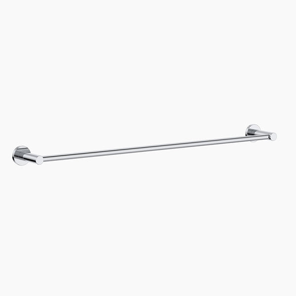 Clark Round Single Towel Rail 600mm - Chrome - The Blue Space