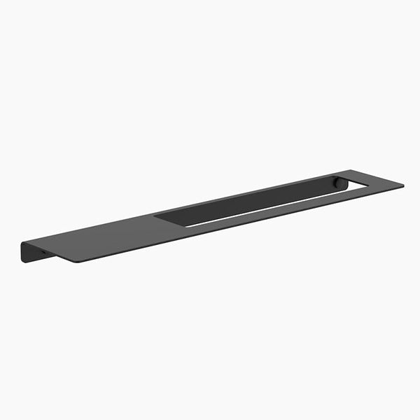 Clark Square Hand Towel Rail with shelf - Matte Black - The Blue Space