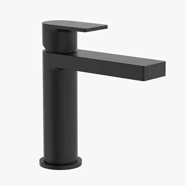 Clark Round Square Bathroom Basin Mixer - Matte Black - The Blue Space