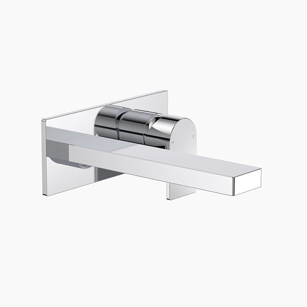 Clark Round Square Wall Basin/Bath Mixer 180mm - Chrome - The Blue Space