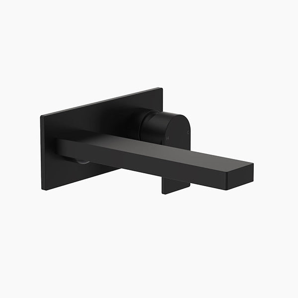 Clark Round Square Wall Basin/Bath Mixer 180mm - Matte Black - The Blue Space