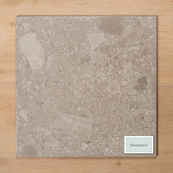 Southside Grey Terrazzo Matt P2 Porcelain Tile 450x450mm - The Blue Space