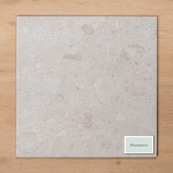 Southside White Terrazzo External P5 Porcelain Tile 450x450mm - The Blue Space