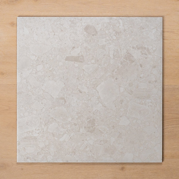 Southside White Terrazzo External P5 Porcelain Tile 450x450mm - The Blue Space