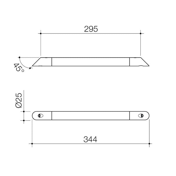Caroma Opal Corner Shower Support Rail - White