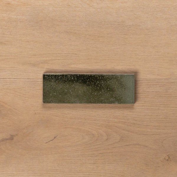 Sicily Grigio Charcoal Gloss Cushioned Edge Porcelain Tile 50x150mm - The Blue Space