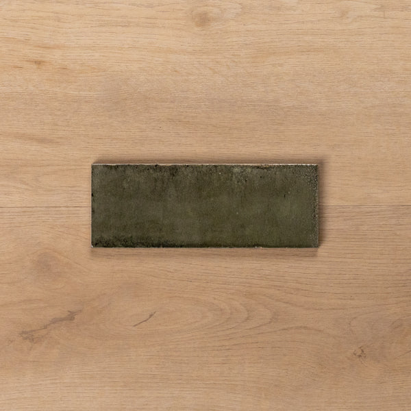 Sicily Grigio Charcoal Gloss Cushioned Edge Porcelain Tile 75x200mm - The Blue Space