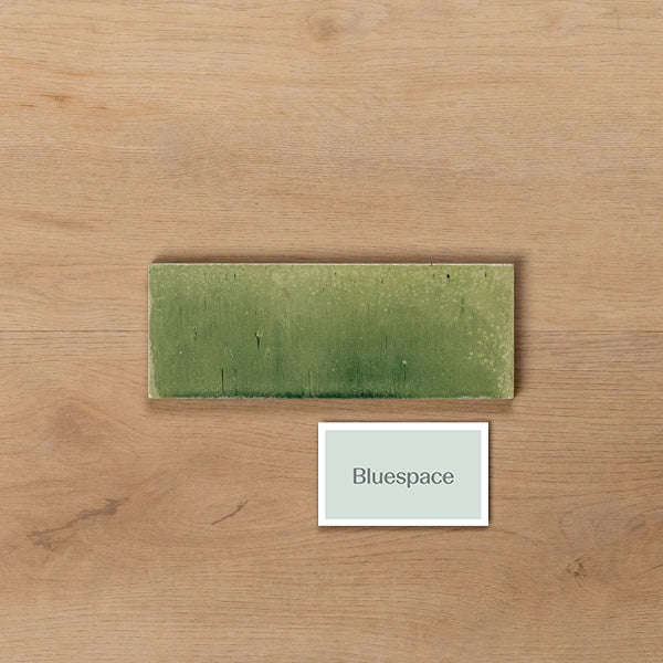 Sicily Giada Green Gloss Cushioned Edge Porcelain Tile 75x200mm - The Blue Space