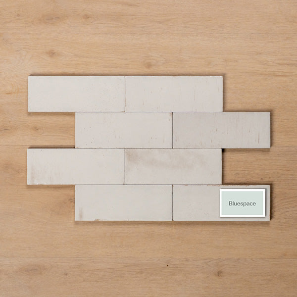 Sicily Bianco White Gloss Cushioned Edge Porcelain Tile 75x200mm Brick Pattern - The Blue Space