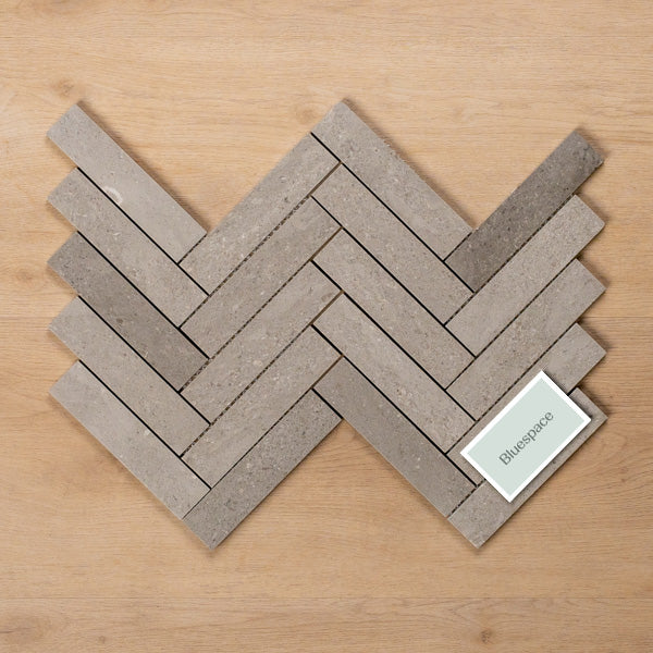 Cottesloe New Grey Herringbone Honed Marble Mosaic Tile 35x150mm