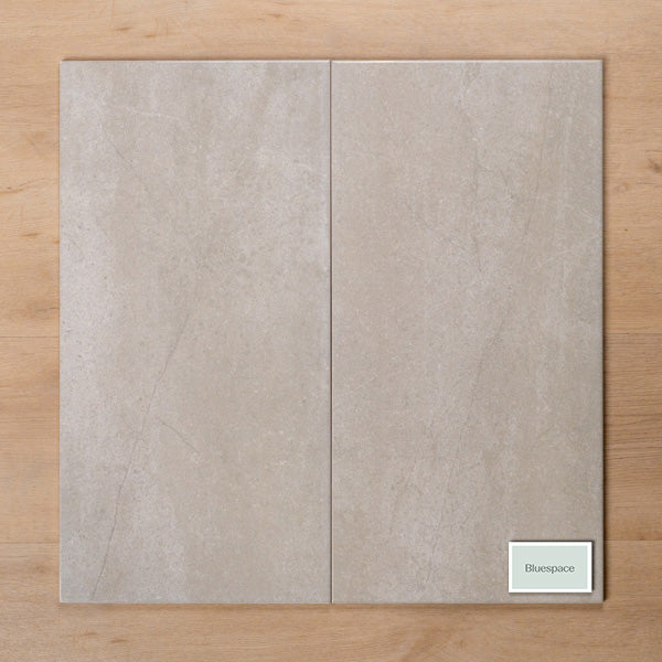 Burleigh Silver Gloss Cushioned Edge Ceramic Tile 300x600mm Double - The Blue Space