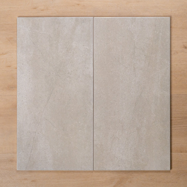 Burleigh Silver Gloss Cushioned Edge Ceramic Tile 300x600mm Double - The Blue Space