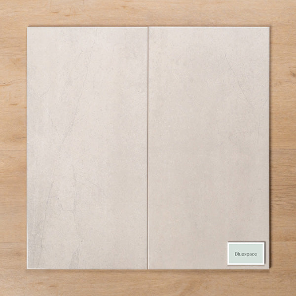 Burleigh White Gloss Cushioned Edge Ceramic Tile 300x600mm Double - The Blue Space