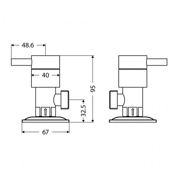 Technical Drawing - Fienza Isabella Washing Machine Outlets