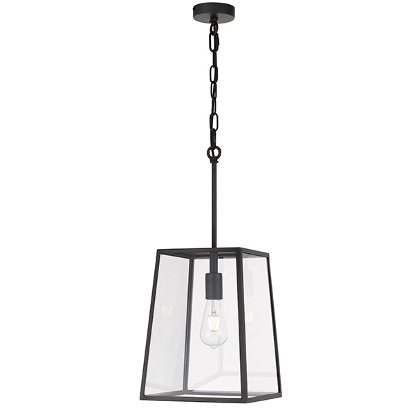 Telbix Cantena ES 25cm Pendant Black with extended chain | Online at the Blue Space