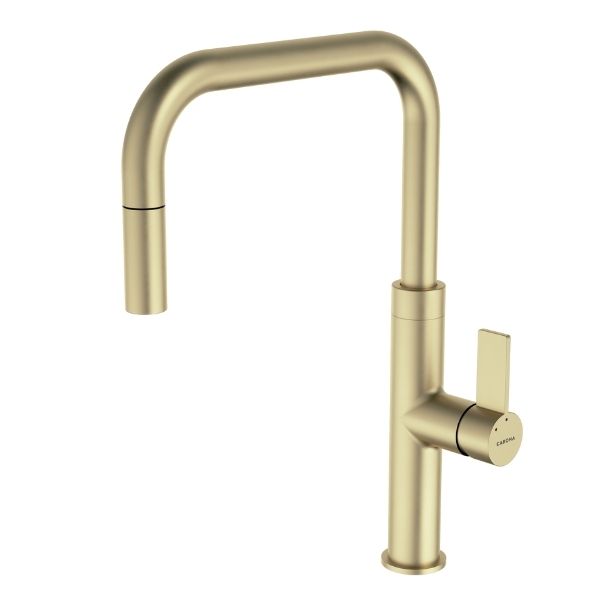 Urbane II Pull Down Sink Mixer in Brushed Brass by Caroma - The Blue Space