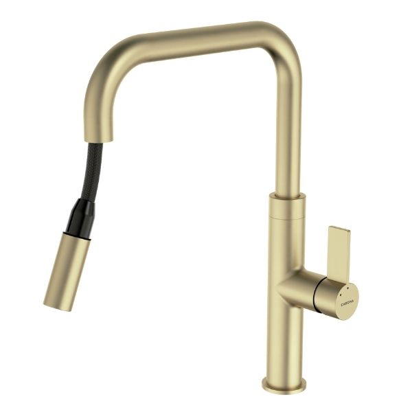 Urbane II Pull Down Sink Mixer in Brushed Brass by Caroma - The Blue Space