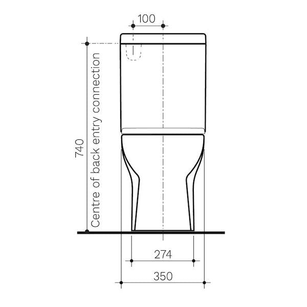 Clark Round Back To Wall Toilet Suite line drawing