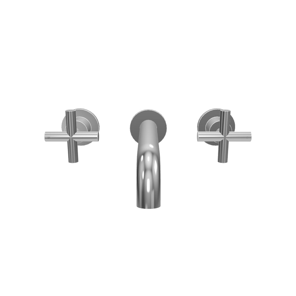 Clark Cross Wall Basin/Bath Set 180mm - Chrome 3D Model - The Blue Space